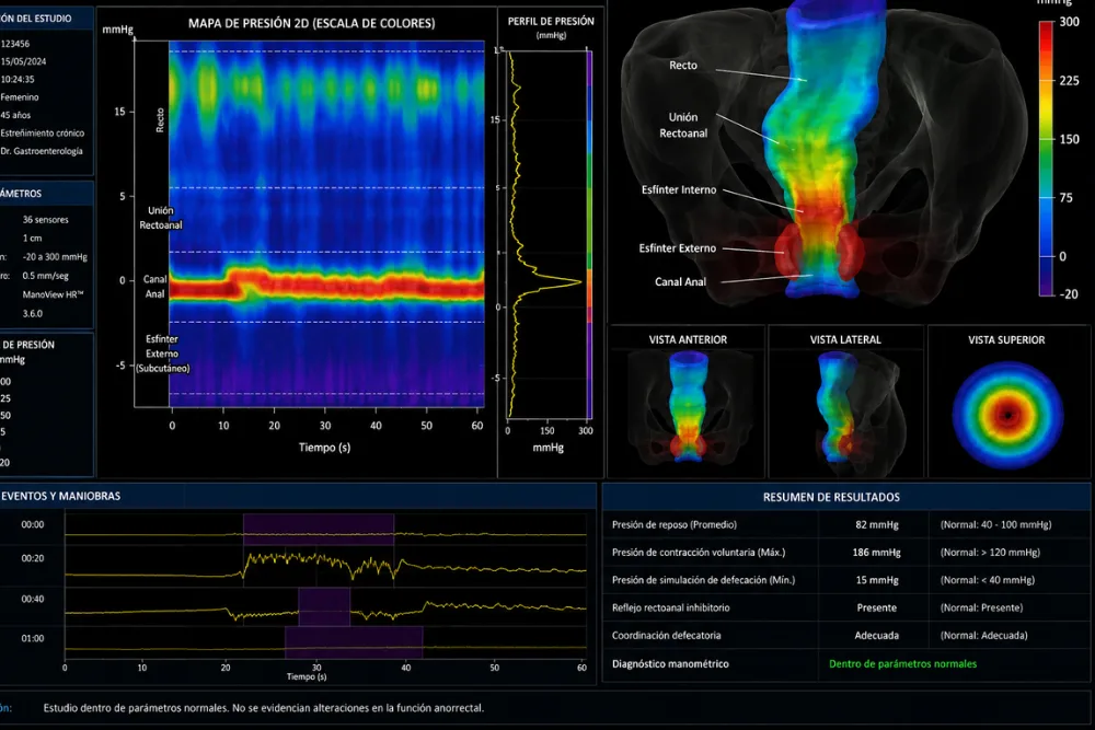 Manometría anorrectal de alta resolución con reconstrucción 3D